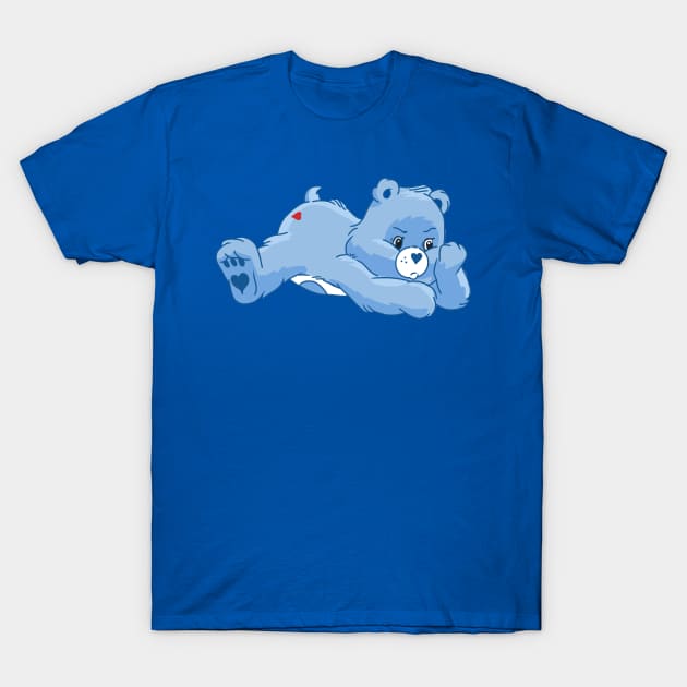 Grumpy bear lying down T-Shirt by tailspalette